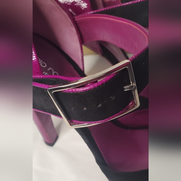 SERGIO ROSSI-size41 or 11-patent leather/suede ankle strap-platform high heel - Picture 12 of 12